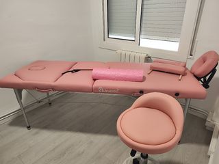 Camilla con asiento para masajes Quiromed