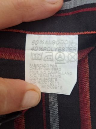 Camisa de rayas hombre T4. Medidas en descripción