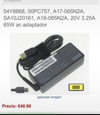 Cargador Lenovo ThinkPad 65W SA10J20161
