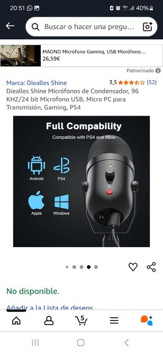 Micrófono Profesional Negro