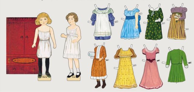 Set di bambole di carta ritagliate