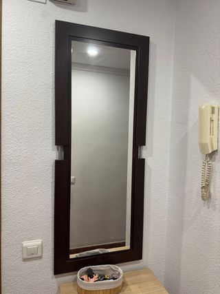 Espejo recibidor madera y bambú