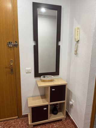 Espejo recibidor madera y bambú