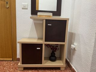 Espejo recibidor madera y bambú