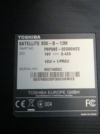 Portátil Toshiba 15,6 Plata