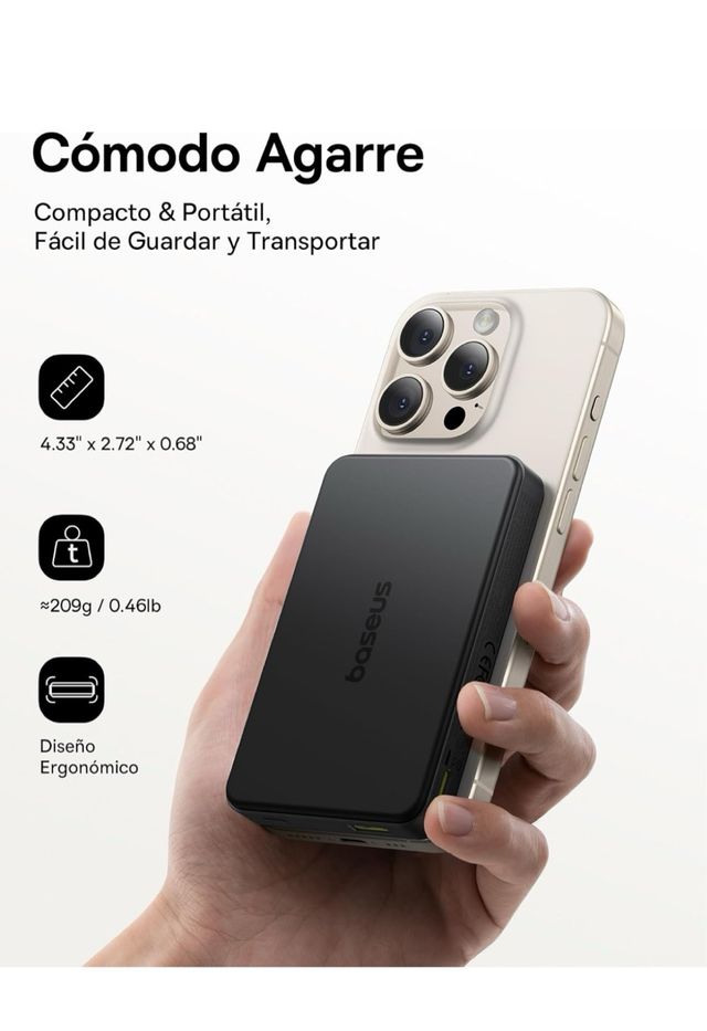 Baseus Airpow II Qi2 Batería Magnética 10000mAh
