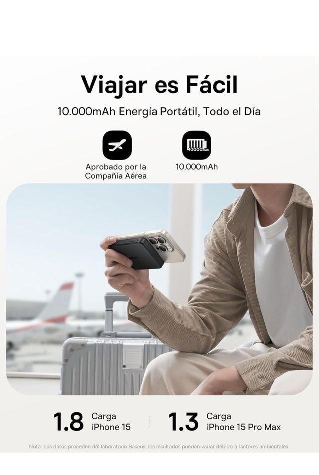 Baseus Airpow II Qi2 Batería Magnética 10000mAh