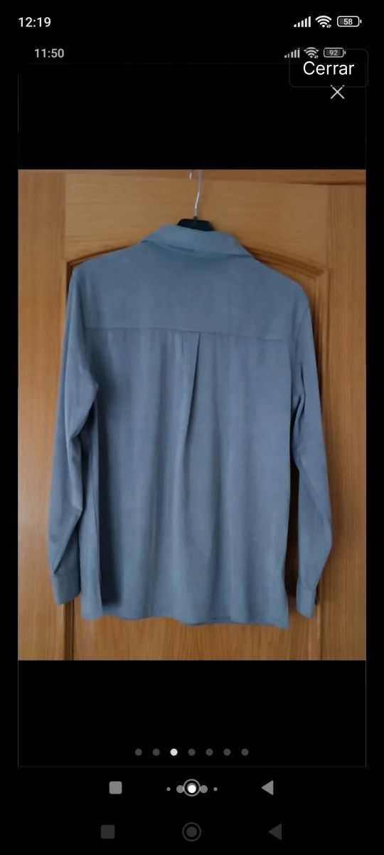 Camisa Parfois antelina , gris claro,  talla S/M