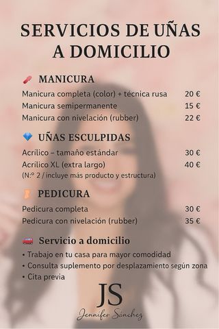 servicio a domicilio  manicura y pedicura