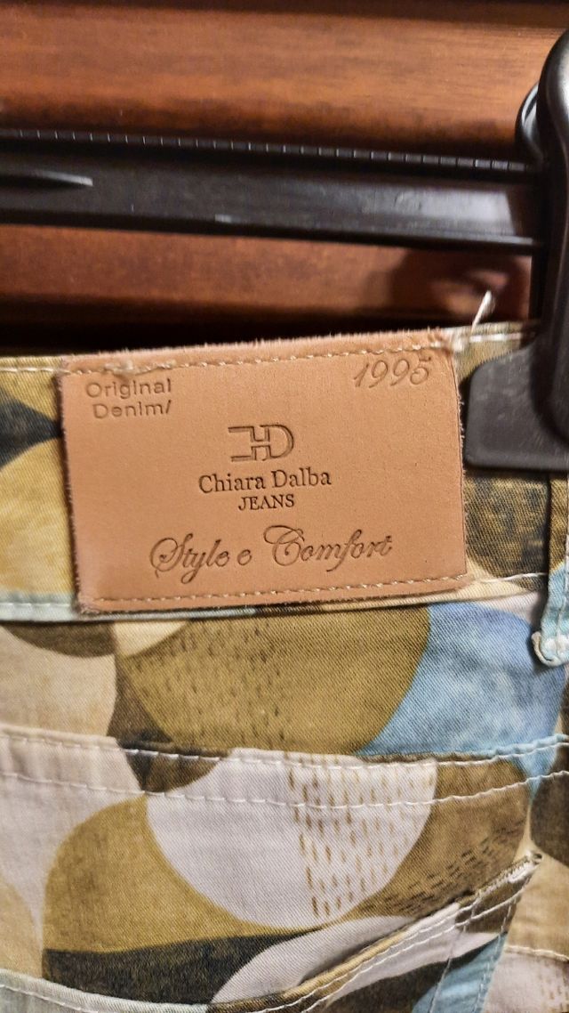 Pantaloni Chiara Dalba fantasia geometrica tg 44