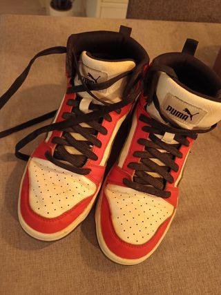 Zapatillas Puma Altas Rojas y Blancas, auténticos.