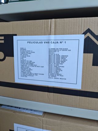 Cajas de Películas VHS