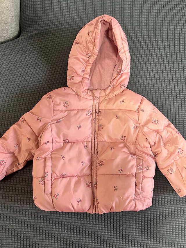 Cazadora rosa floral niña