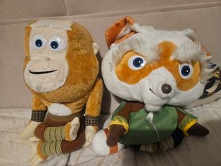 Peluche scimmia e procione ku fu panda