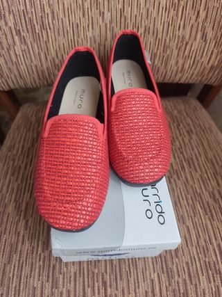 Mocasines Muro Mujer Talla 38 Rojo