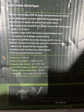 Cortasetos Parkside con funda