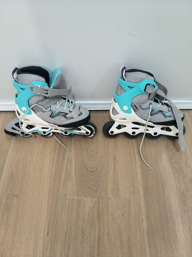 Patines Oxelo talla ajustable 32-35 turquesa
