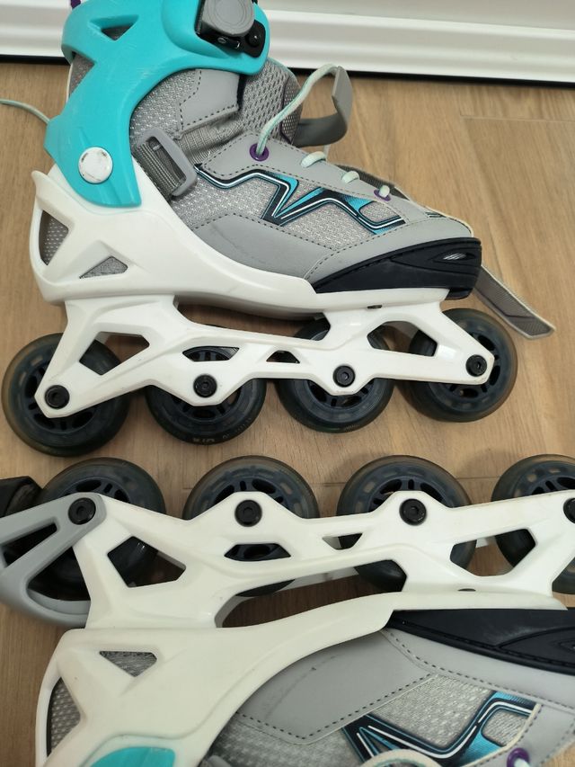 Patines Oxelo talla ajustable 32-35 turquesa