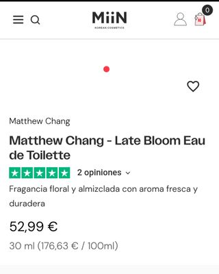 SIN ESTRENAR Perfume LATE BLOOM Matthew Chang