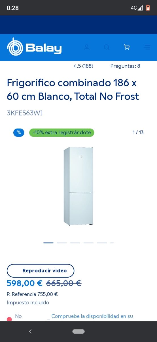 Nevera Balay 3KFE563WI