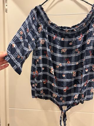 Blusa Carmen Azul Estampada