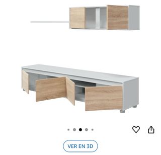 Mueble de comedor blanco y madera