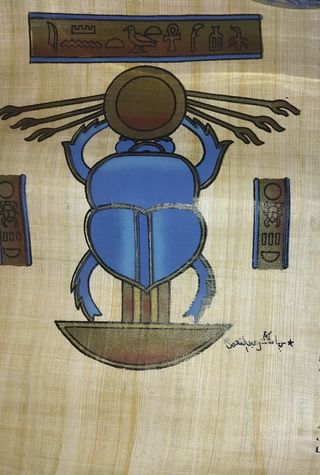 Antico Egitto Papiro Scarabeo Blu