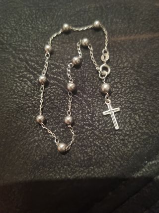 Pulsera Denario Plata Cruz