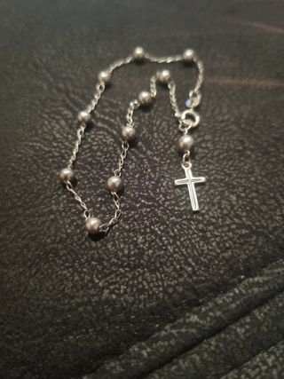 Pulsera Denario Plata Cruz