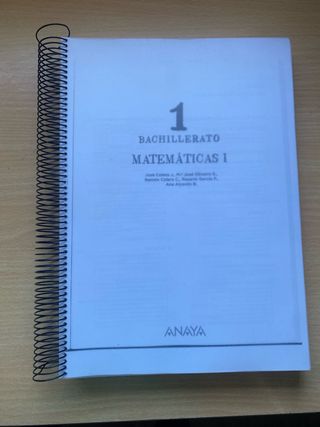 libro 1 bachillerato Anaya matemáticas