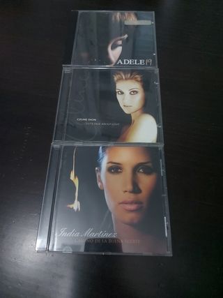 Lote 3 CDs Adele, Celine Dion, India Martinez