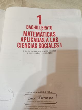 Matemáticas aplicadas a las Ciencias Sociales I.