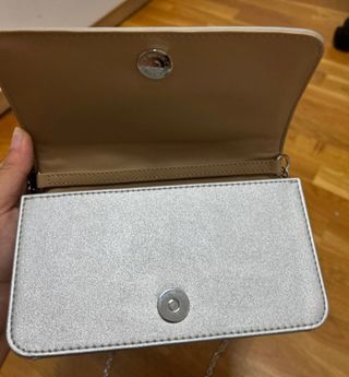 Bolso Moschino Plateado Acolchado