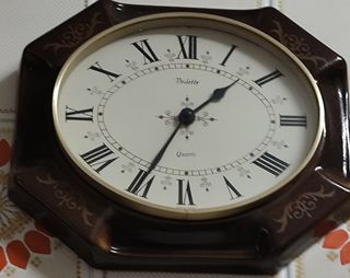 Reloj de Pared Vintage Marrón y Dorado