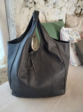 Bolso de piel vintage negro
