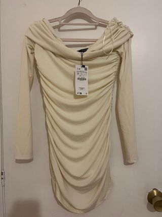 Vestido Zara Beige Talla S
