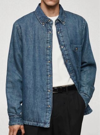 Sobrecamisa vaquera Mango azul hombre
