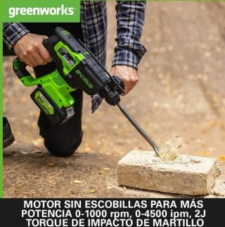 Taladro percutor Greenworks inalámbrico