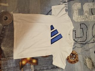 Camiseta Adidas Blanca Logo Azul