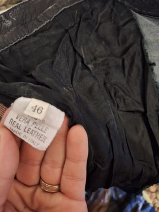 Gonna vera pelle vintage nera 36