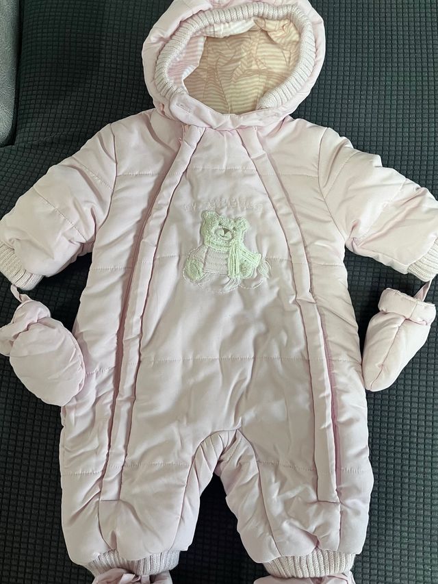 Buzo de bebé niña rosa claro con osito