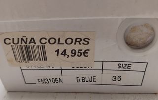 Manoletinas mujer azul y doradas.