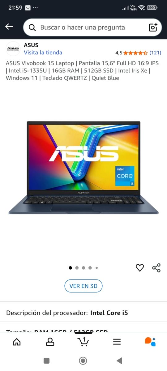 ASUS Vivobook 15, 15.6 IPS, Intel i5