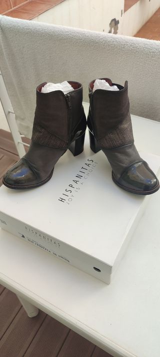 Botines Hispanitas Talla 38 Marrón
