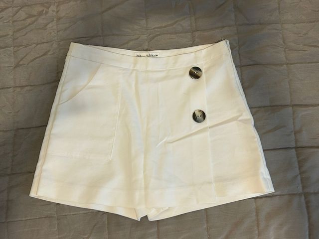 Falda pantalón Zara Kids blanca T. 13-14