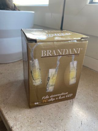 Luci di Natale Brandani con clip trasparenti