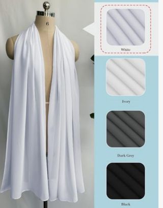 Pareo blanco grande de gasa, multiusos