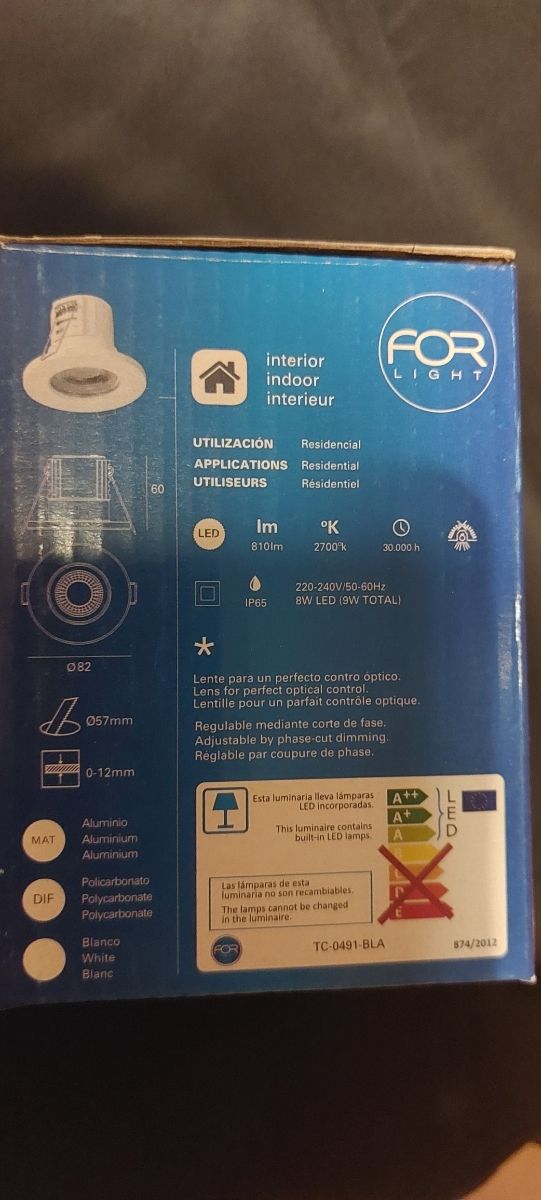 Foco LED Empotrable 9W 810lm 2700K IP65