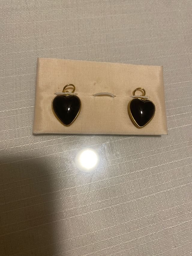 Colgantes Corazón Negro y Dorado