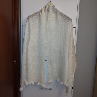 Scialle lana colore panna